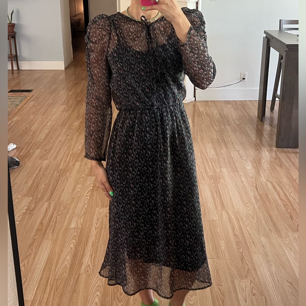 Elegant Black Patterned Dress